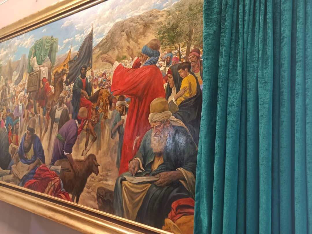 نقاشی «حدیث سلسله الذهب» رنگ بومی ایرانی دارد