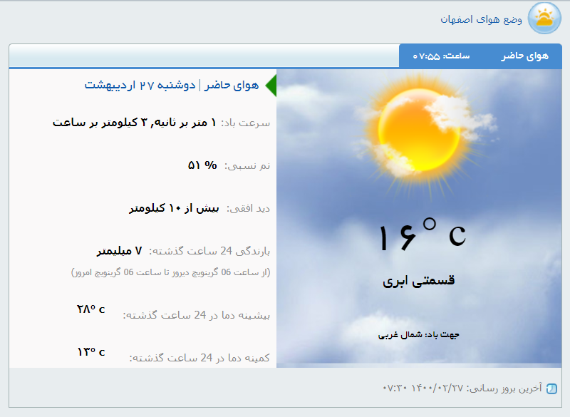 هواشناسی: ناپایداری جوی در اصفهان ادامه دارد 5