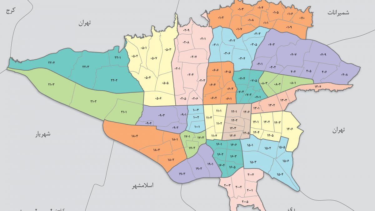 شهرستان‌های استان تهران به پنج منطقه برنامه‌ریزی دسته‌بندی‌ می شود