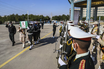 مراسم تشییع شهید مرزبانی در ستاد فرماندهی انتظامی خوزستان