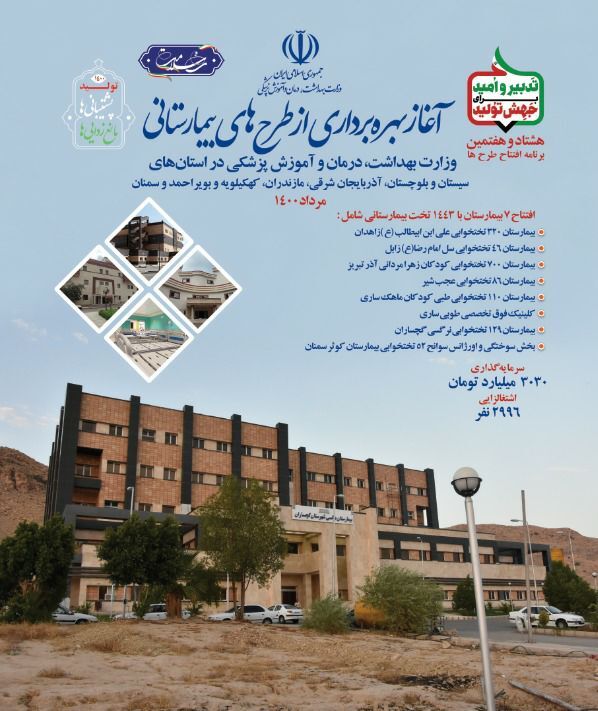 رییس جمهوری ۷ طرح بیمارستانی را در ۵ استان افتتاح کرد