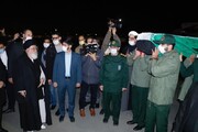 پیکر آیت الله محمد تقی مصباح یزدی به فرودگاه مشهد منتقل شد