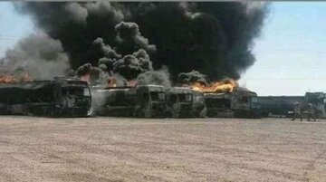 چهار کامیون ترانزیتی افغانستانی در گمرک دوغارون آتش گرفت